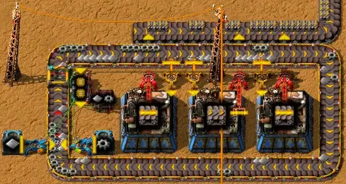 Объединение множеств на манипуляторах в Factorio