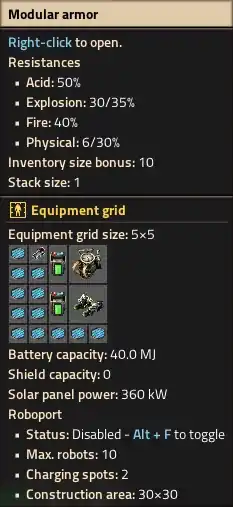 Модульная броня Factorio