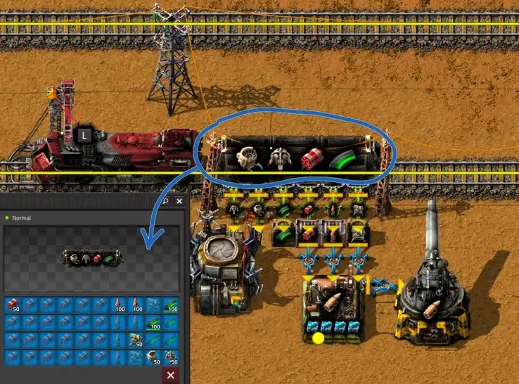 Рецепт производства артиллерийского снаряда на форпосте в Factorio