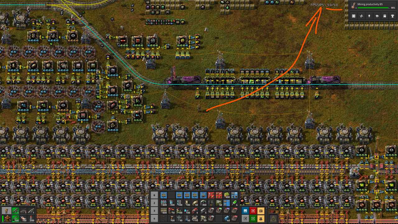 Factorio на 5 UPS