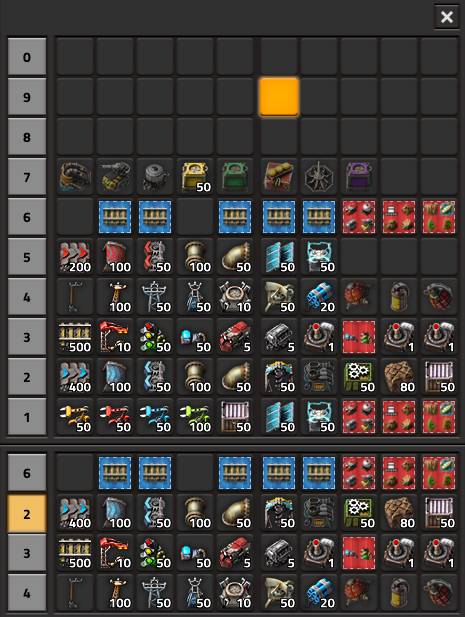 Factorio Quickbar panel